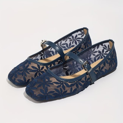 Women's Mesh Square Toe Flats