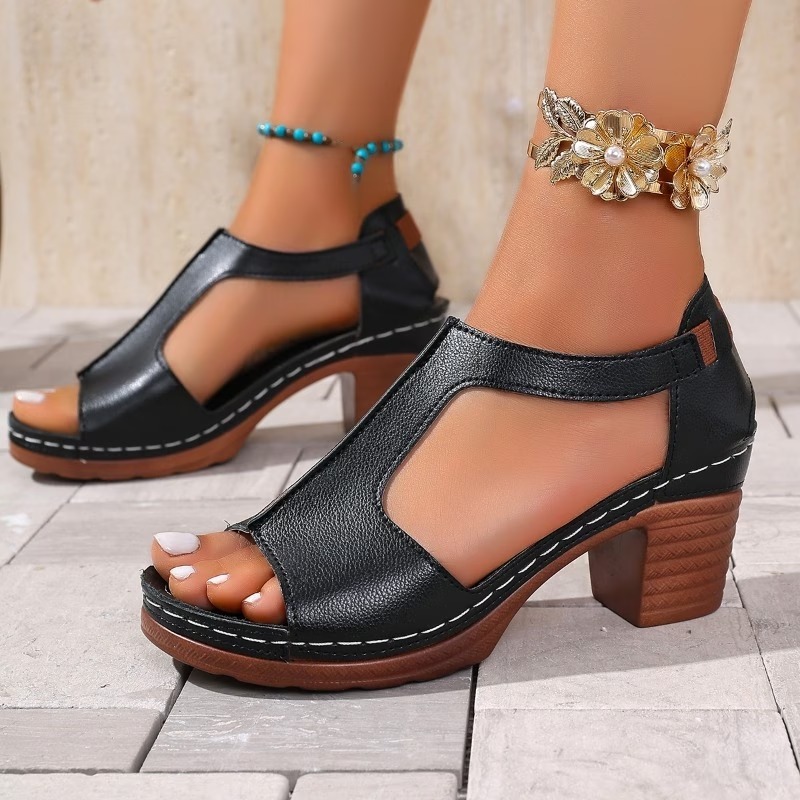 Women's Elegant Chunk-Heeled Sandals