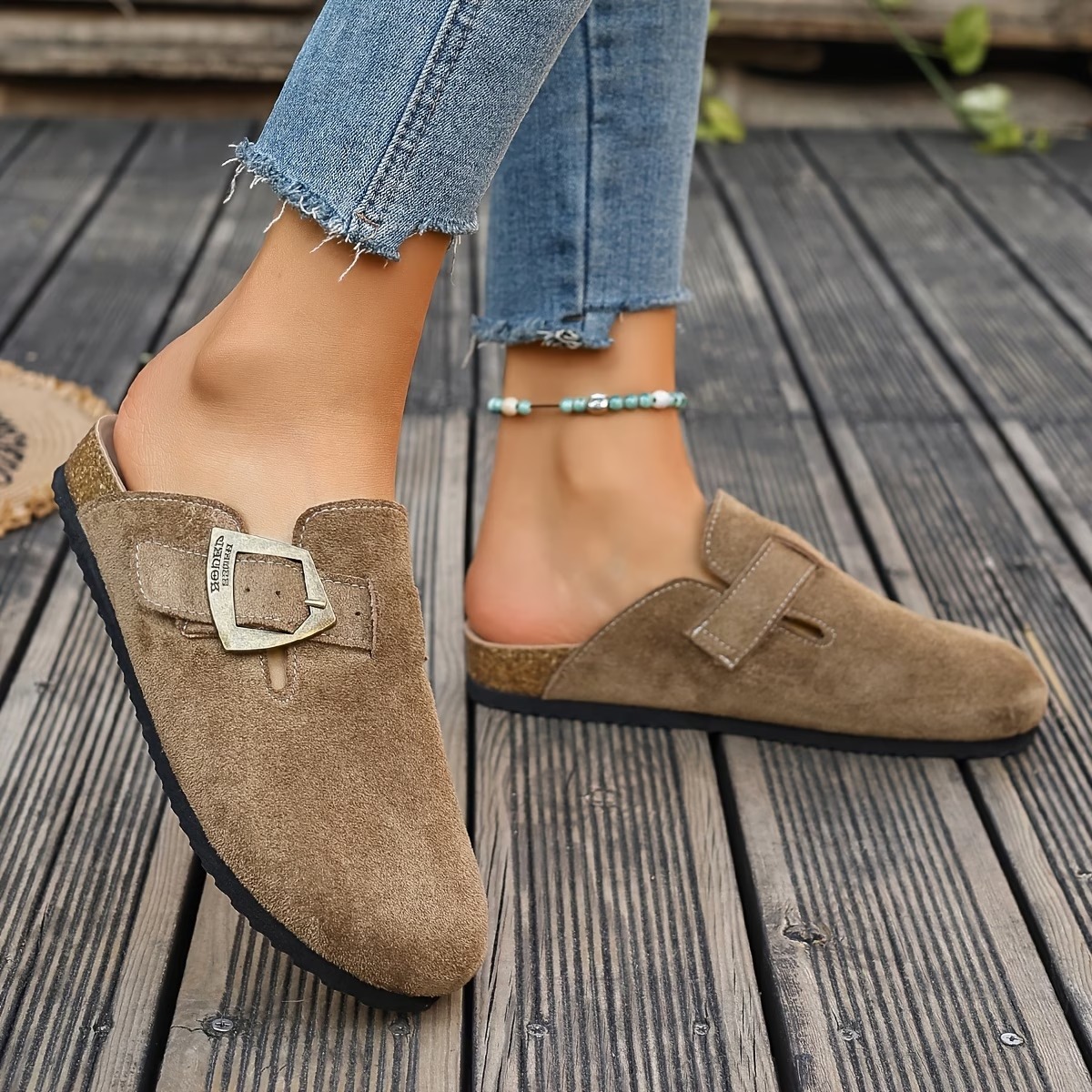 Women's Vintage Copper Buckle Loafers