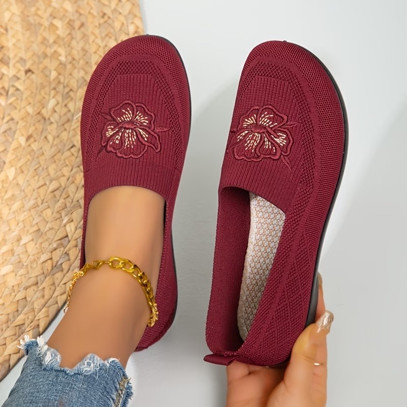 Women's Flying Mesh Floral Mom Shoes