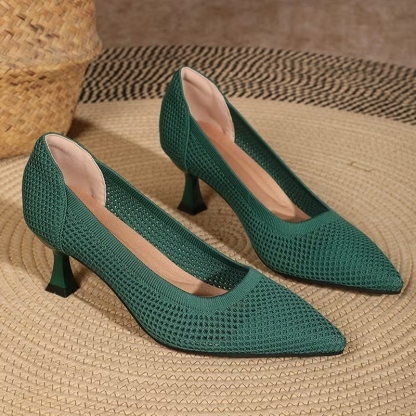 Women's Breathable Sexy Knit Heels