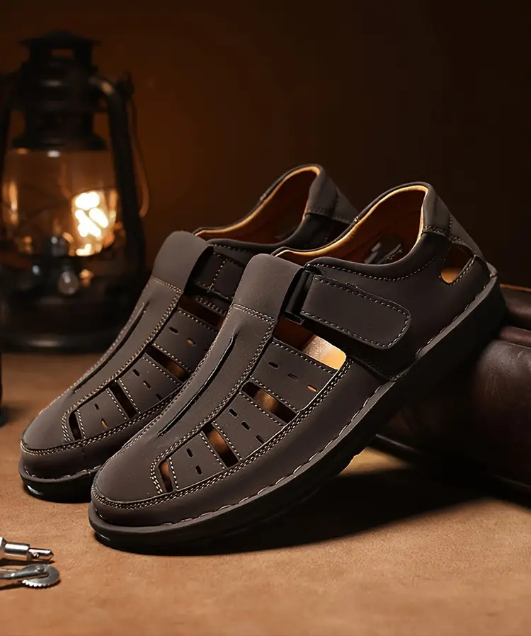 mens solid colour breathable sandals comfy non slip durable rubber sole beach water shoes for mens outdoor activities summer men s shoes details 8