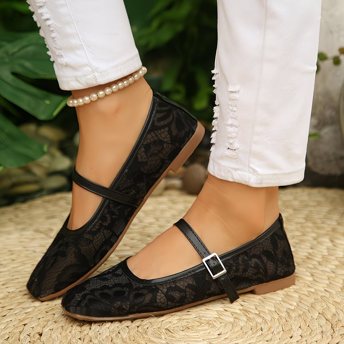 Women's Vintage Lace Mary Jane Shoes