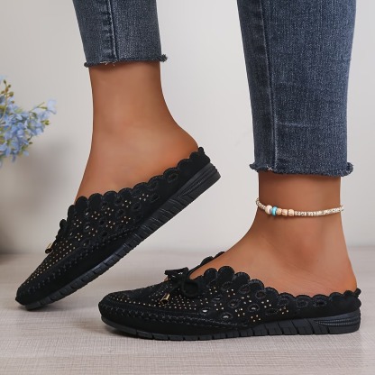 Women's Openwork Bow Headband Slippers