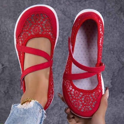 Women's Hollow Lace Floral Sandals