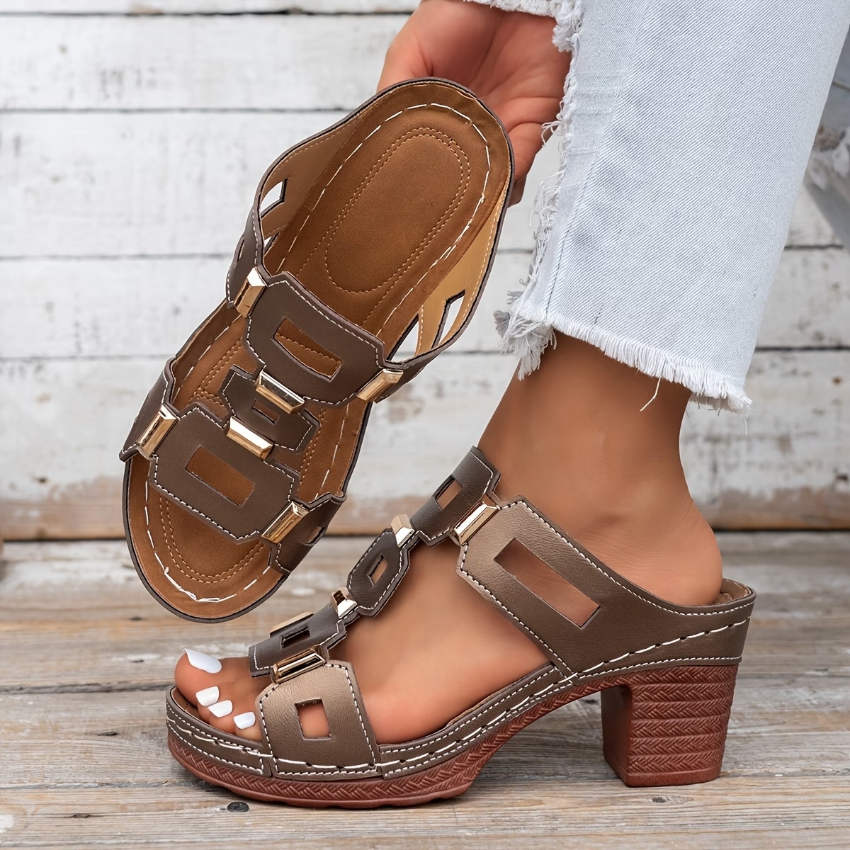 Women's Hollow Out Peep Toe Sandals