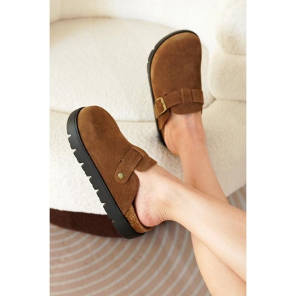 Women's Genuine Leather Platform Clogs