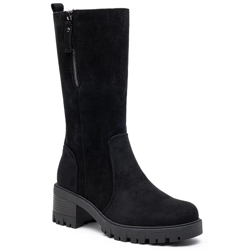 Ladies Faux Suede Chunky Heel