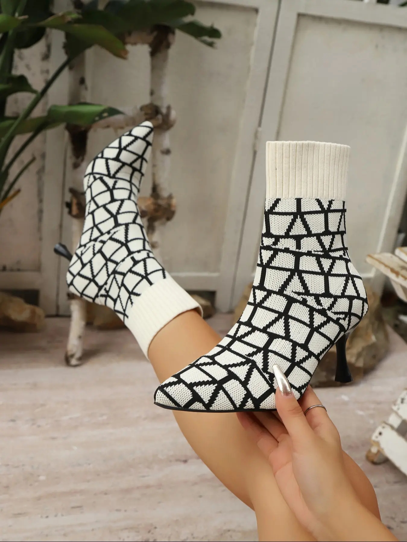 Women's Stretch-knit Sock Boots