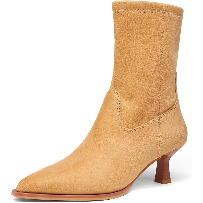 Women's Stacked Kitten Ankle Boots