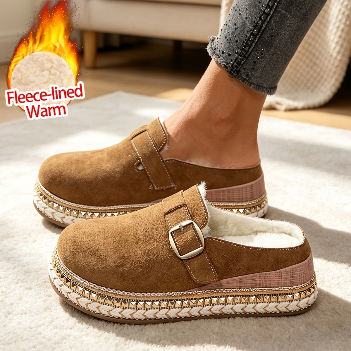 Women's Synthetic Velvet Upper Wedge Sandals