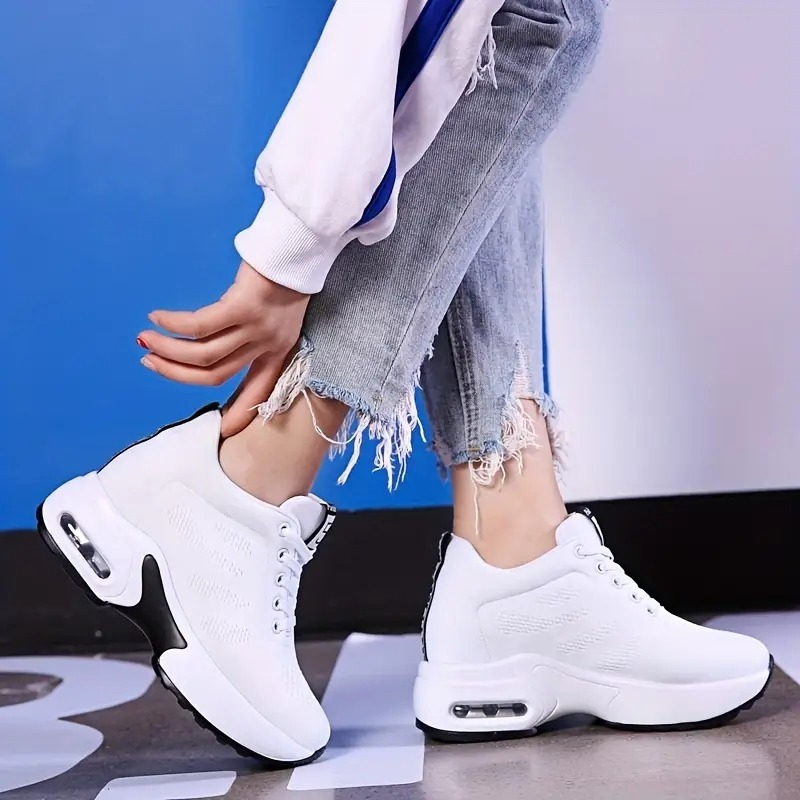 Women's Fashion Lace-Up Wedge Sneakers