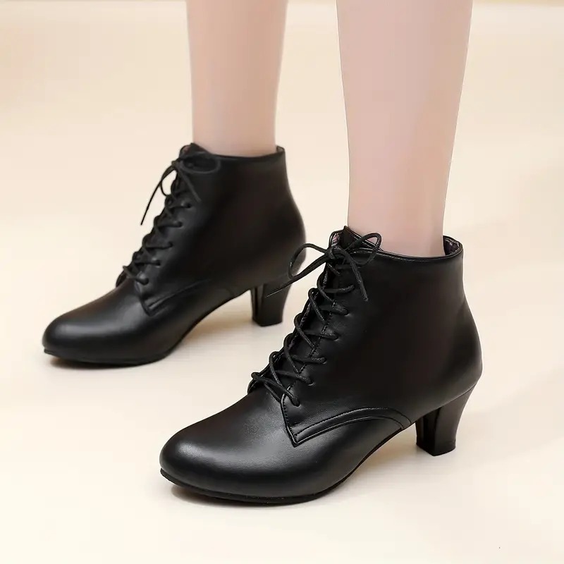 Women's Lace Up Heeled Ankle Boots