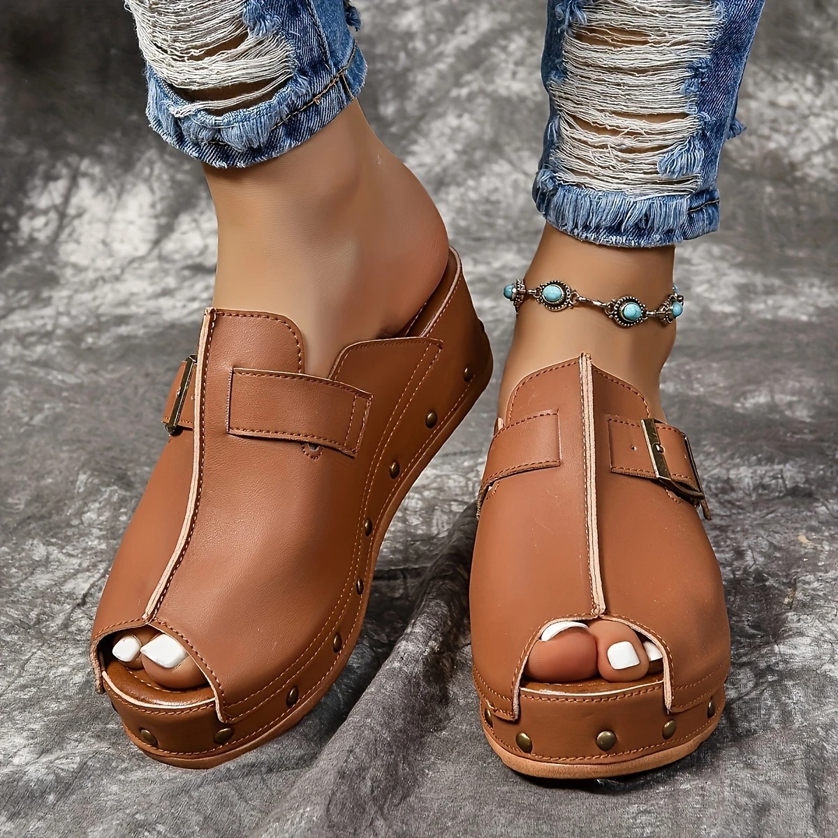 Women's Casual Slip-On Platform Sandals