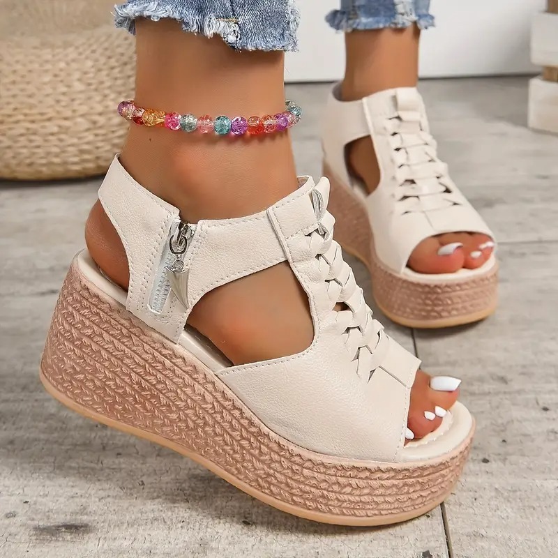 Stylish Fish Mouth Wedge Sandals