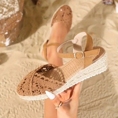 Stylish Breathable Mesh Chunky Heel Sandals