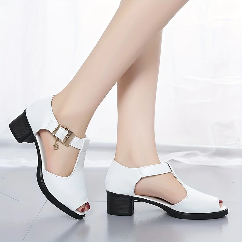 Women's Elegant Open-Toe Chunky Heel Sandals