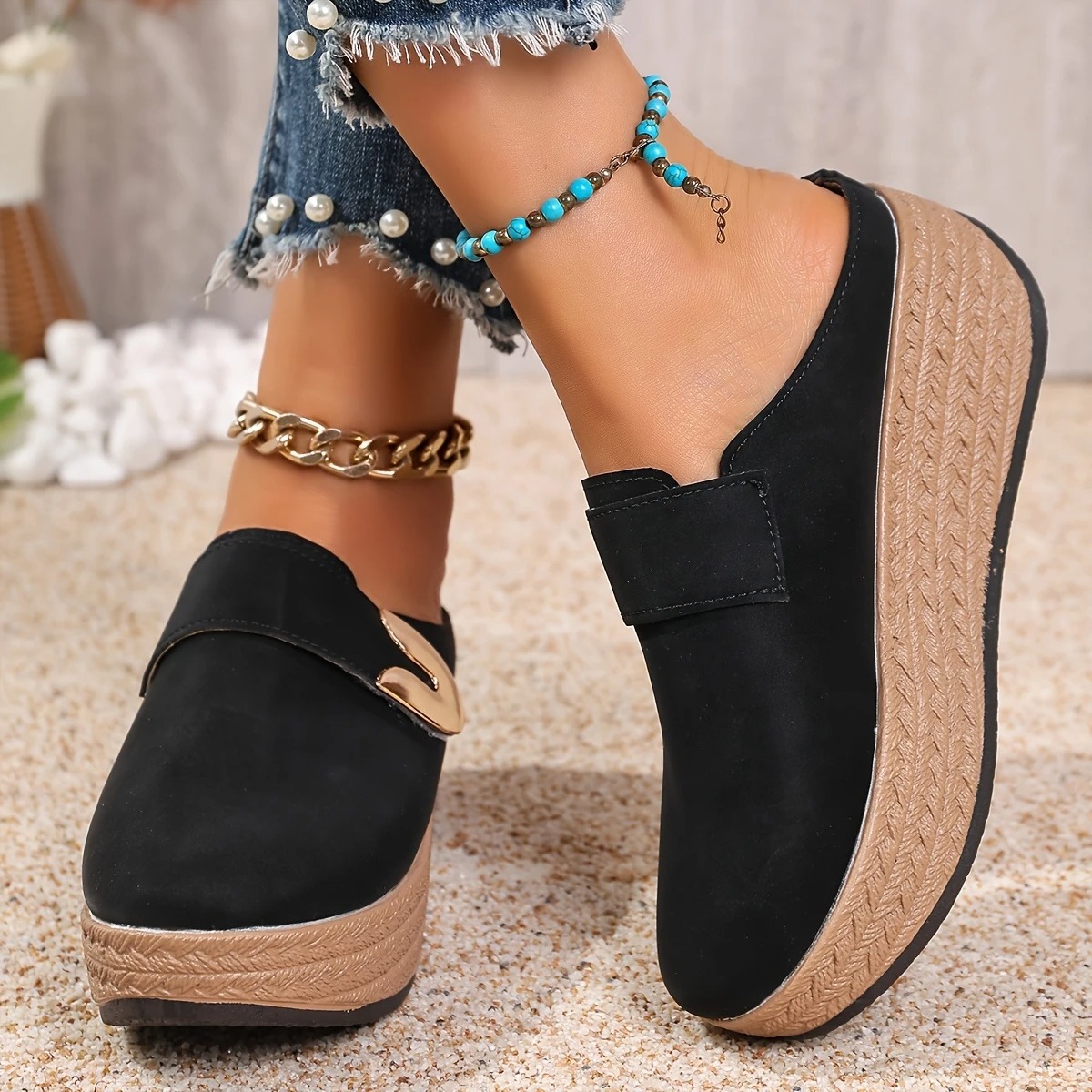 Women's Thick Platform Half-Slip Sandals
