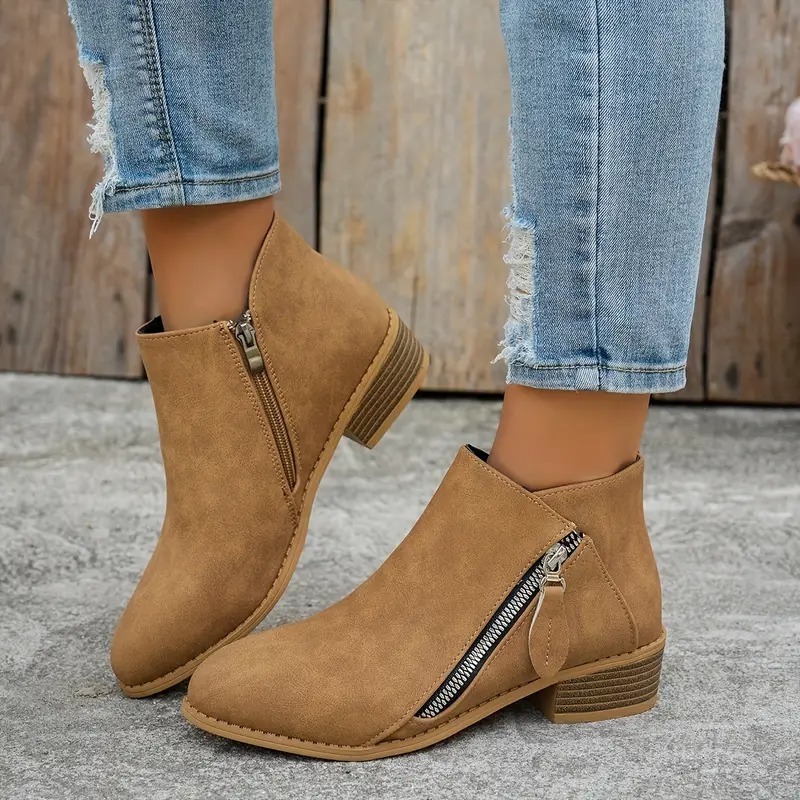 Women's Retro Chunky Heel Ankle Boots