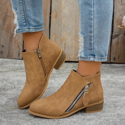 Women's Retro Chunky Heel Ankle Boots