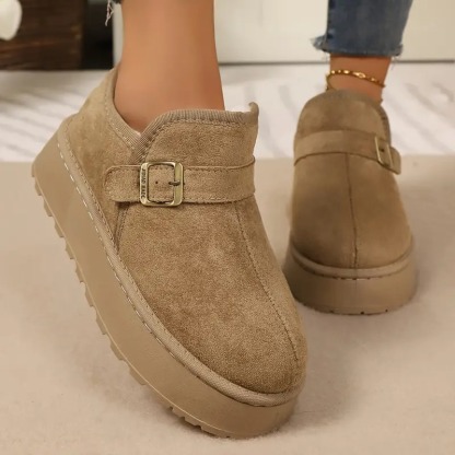 Women's Buckle Strap Winter Boots