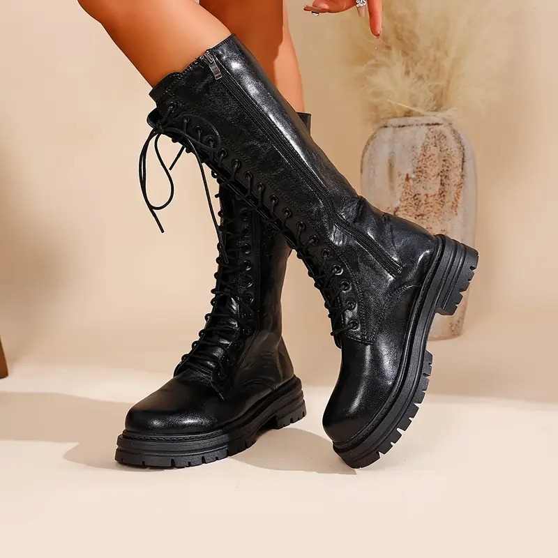 Women's Comfort Retro Lace-Up Boots