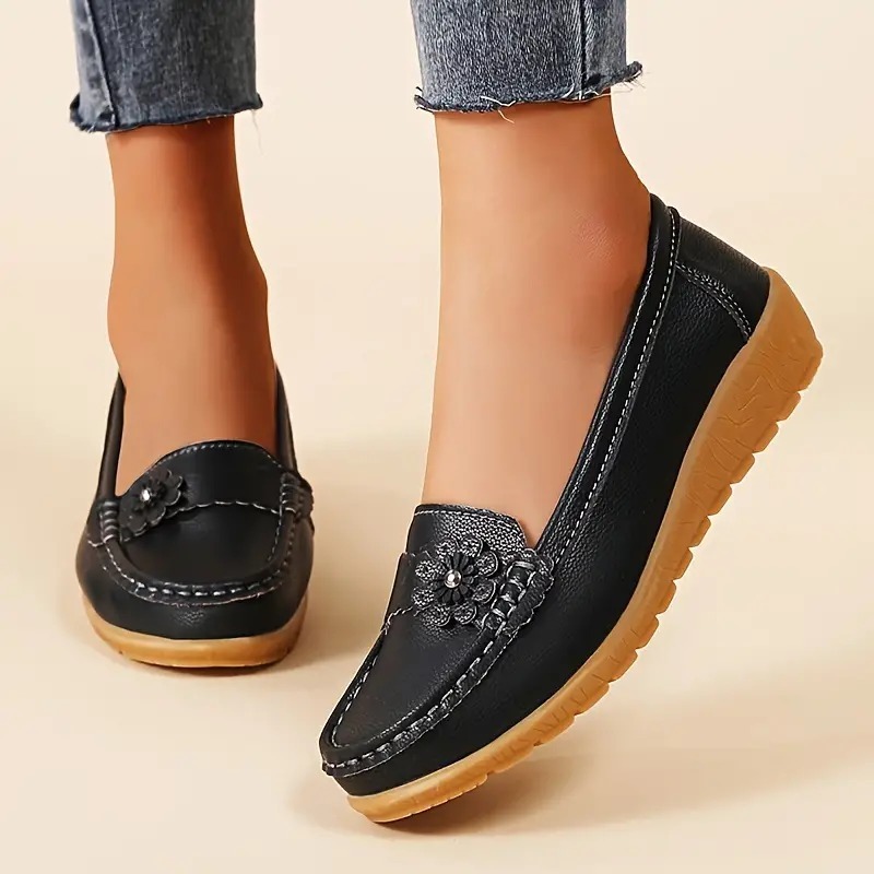 Women's Flower Decor Flat Loafers