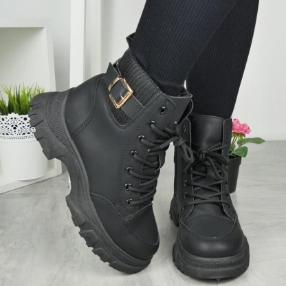 Women's Faux Fur Lace-Up Zip Boots