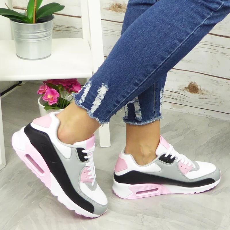 Comfort Lace-Up Flat Running Sports Trainers