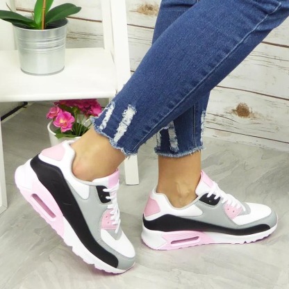 Comfort Lace-Up Flat Running Sports Trainers