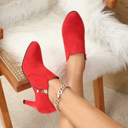 Women's Golden Zipper Ankle Boots