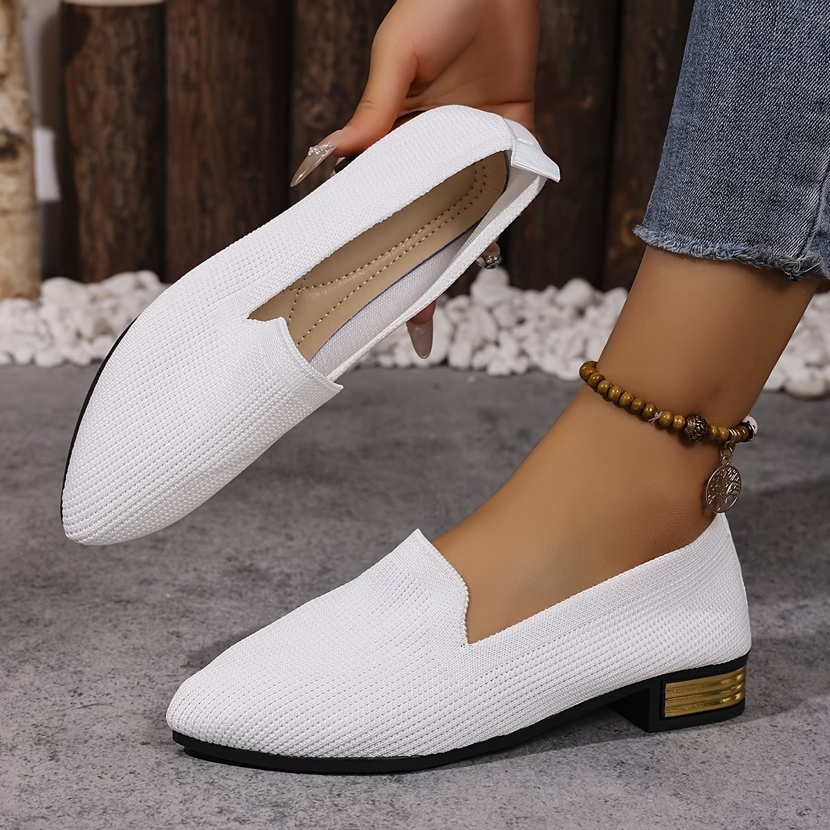 Women's Breathable Knit Slip-On Loafers