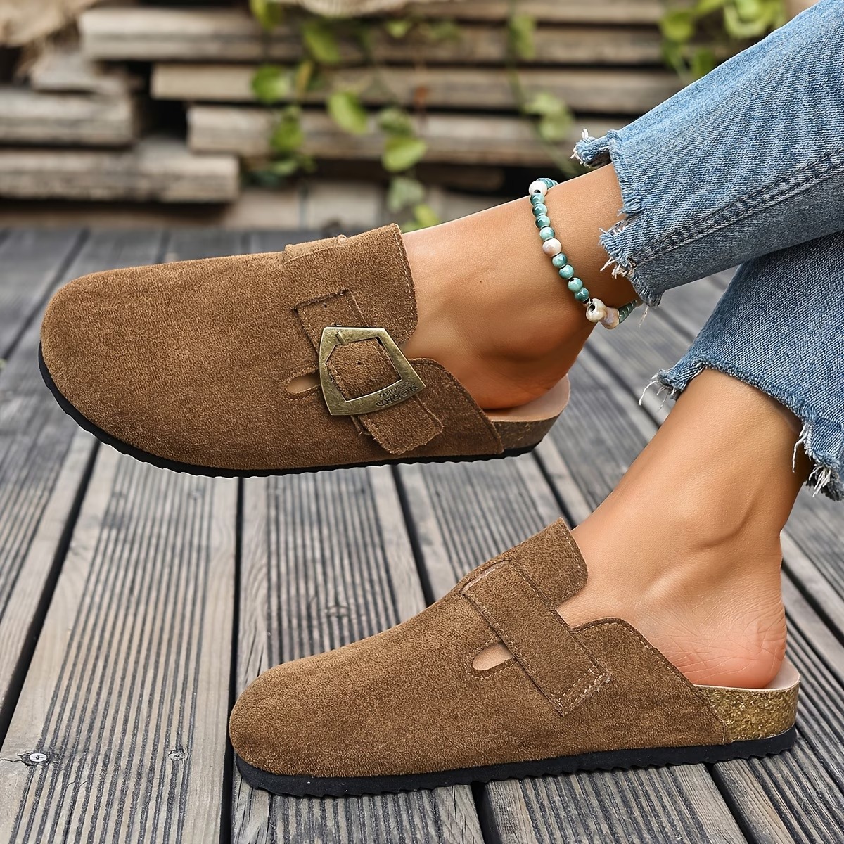 Women's Vintage Copper Buckle Loafers