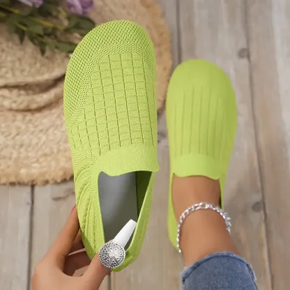 Women's Big Head Knitted Wide Foot Shoes