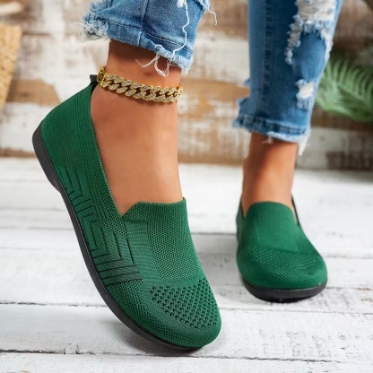 Women's Striped Mesh Flats