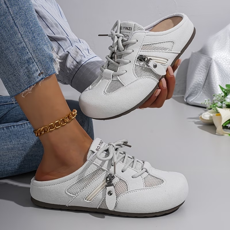 Women's Mesh Zipper Sneakers