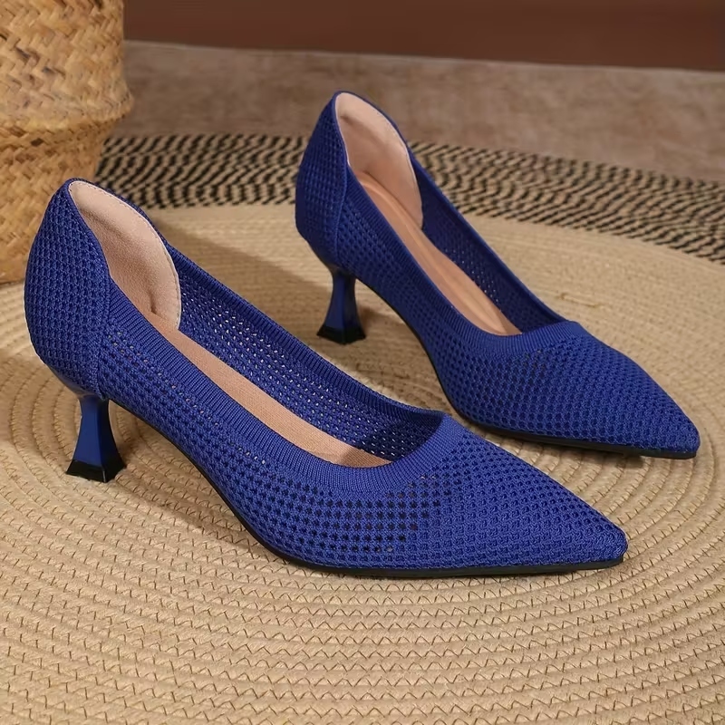 Women's Breathable Sexy Knit Heels
