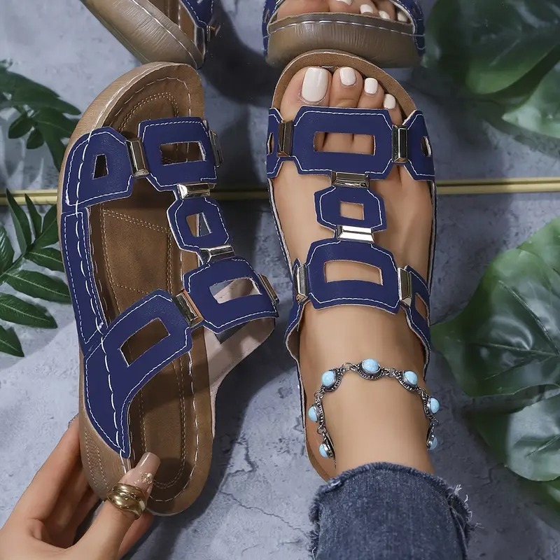 Women's T-Strap Platform Wedge Heel Sandals