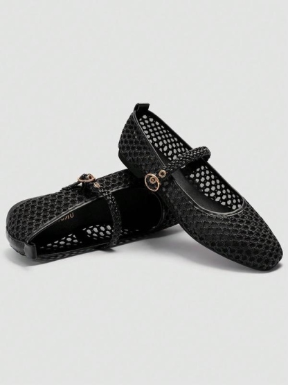 Women's Mesh Ballet Mary Jane Flats