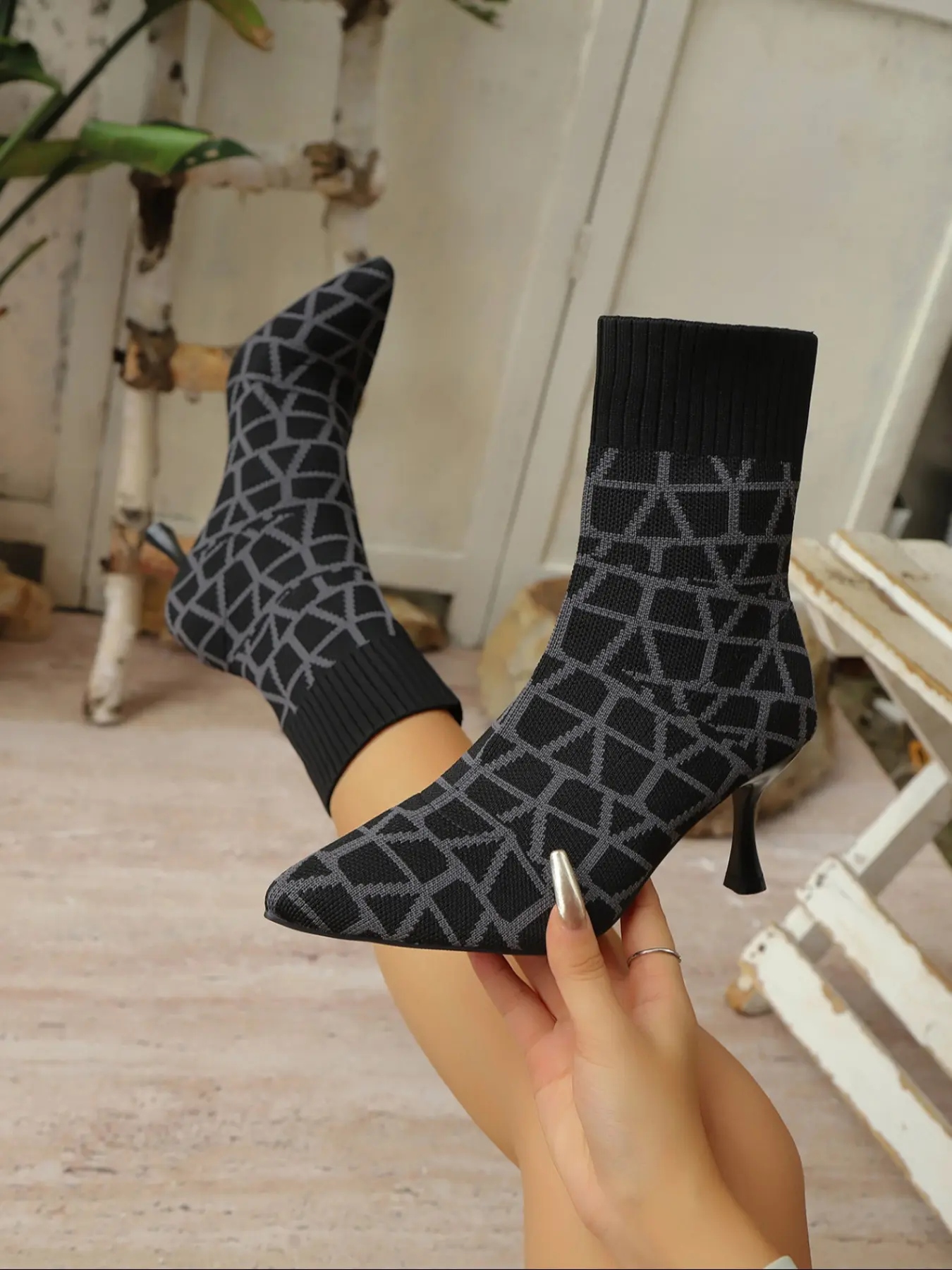 Women's Stretch-knit Sock Boots