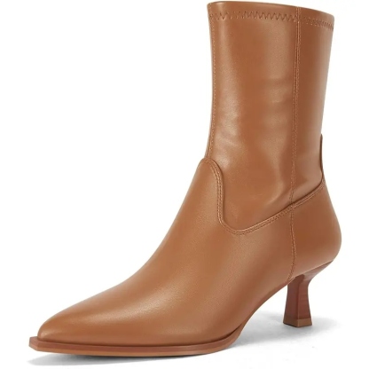 Women's Stacked Kitten Ankle Boots