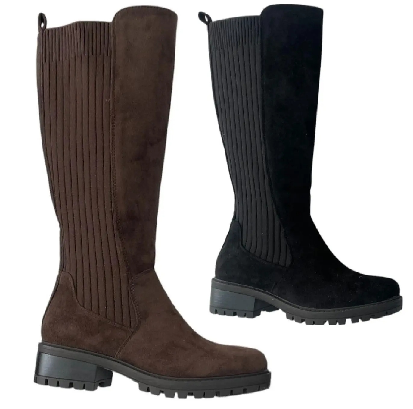 Women's Stretch Elastic Gusset Zip Closure Boots