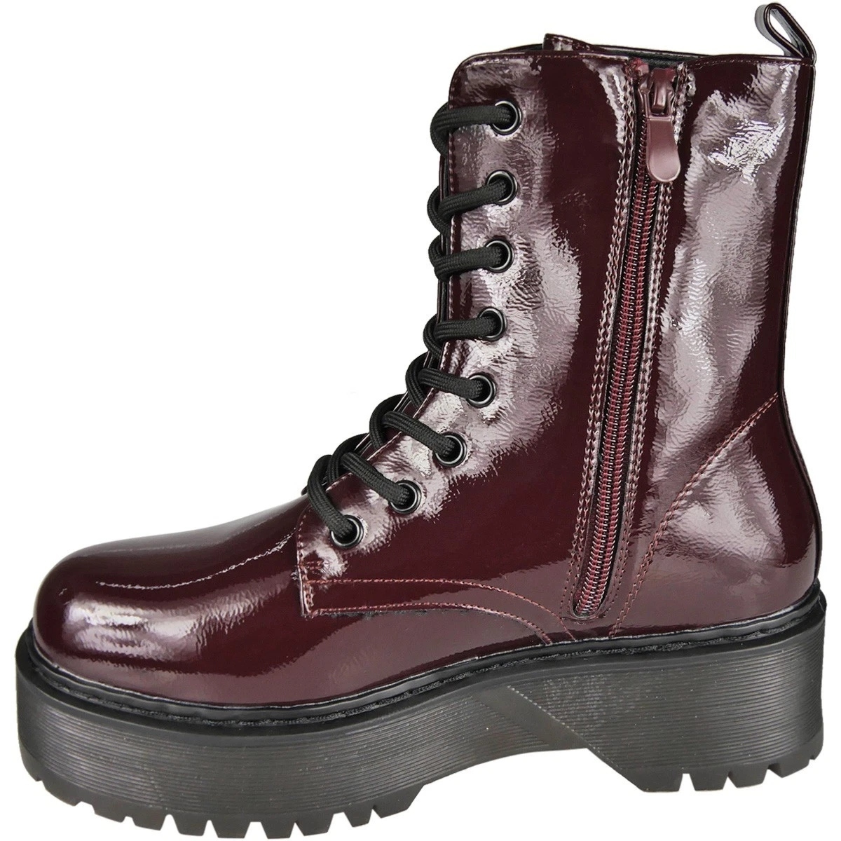Ladies Punk Goth Zip Casual Boots