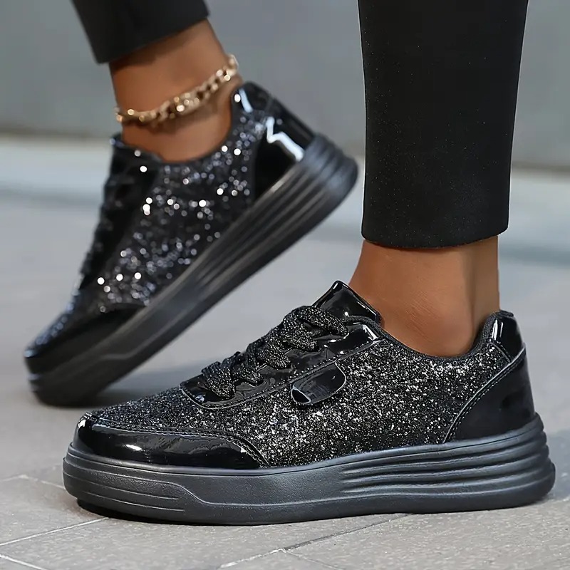 Sequined Flat-soled Casual Sneakers