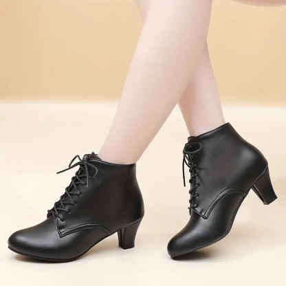 Women's Lace Up Heeled Ankle Boots