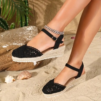 Stylish Breathable Mesh Chunky Heel Sandals