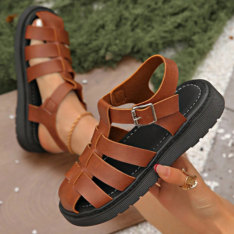 Comfy Ankle-Strap Flat Sandals