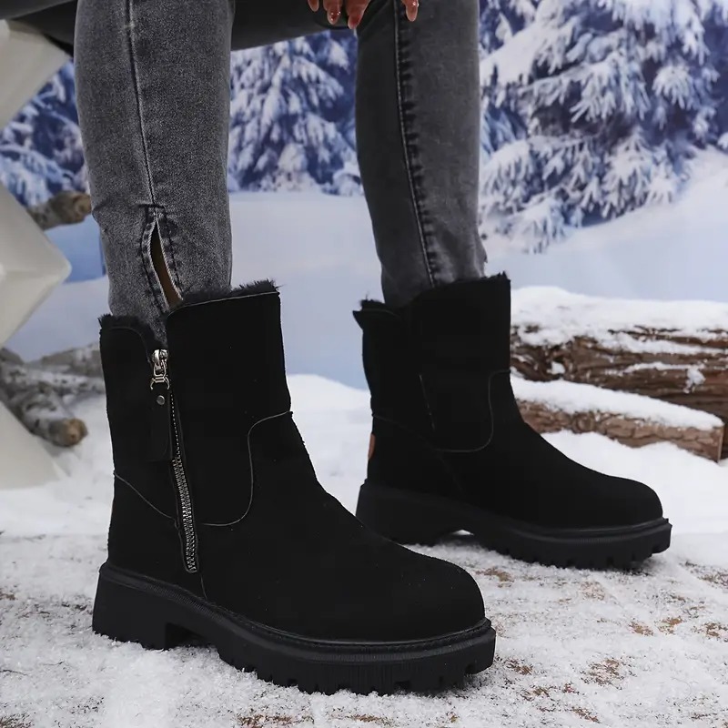 Winter Fur Integrated Short Boots