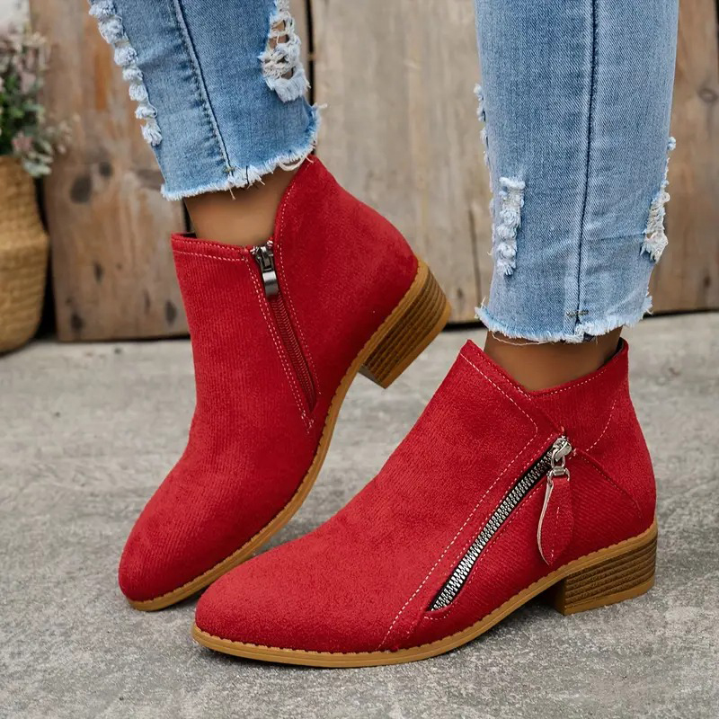 Women's Retro Chunky Heel Ankle Boots