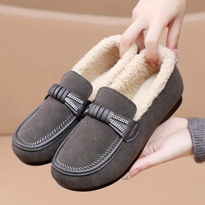Women's Plush Lined Flat Loafers